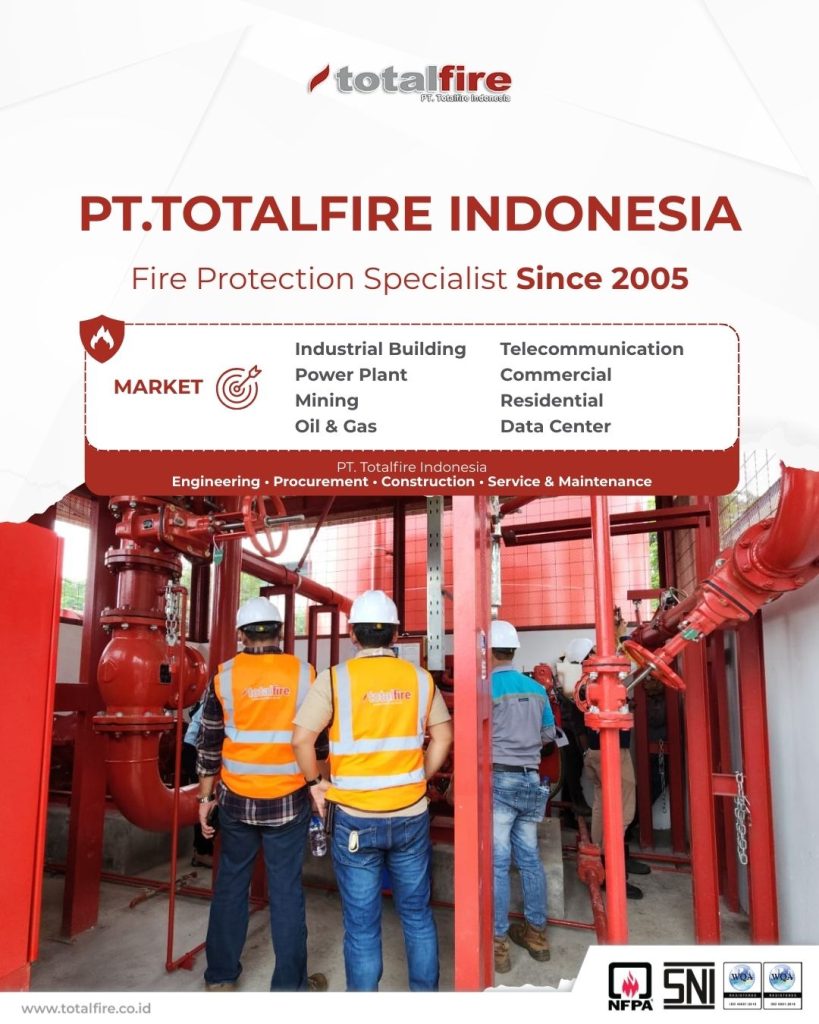 inspeksi sistem hydrant dan instalasi fire protection oleh teknisi PT Totalfire Indonesia