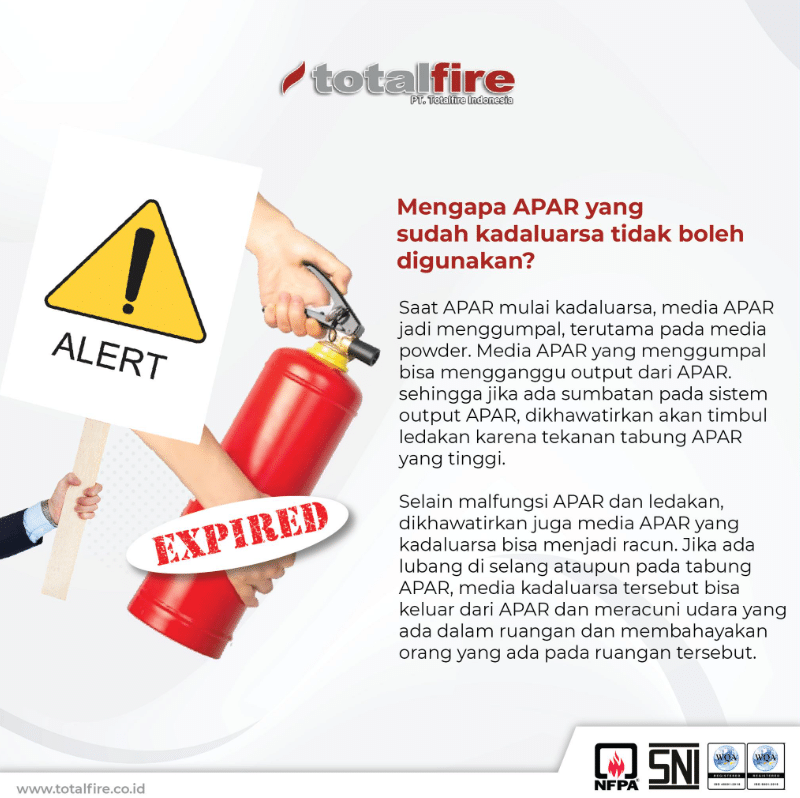 Jangan menggunakan APAR kadaluwarsa